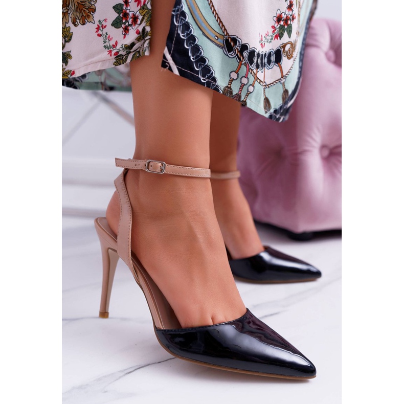 Tocuri înalte pentru femei Sandale Negru Bej Ergola maro 2