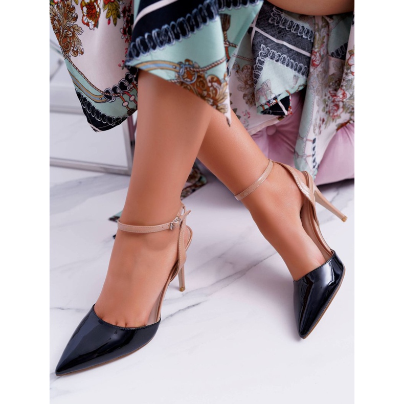 Tocuri înalte pentru femei Sandale Negru Bej Ergola maro 1