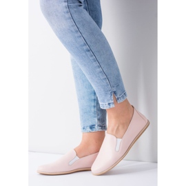 Butmil Balerini roz pastelate pentru femei Fresca din piele 1