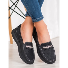 Small Swan Mocasini pe platformă negru 2