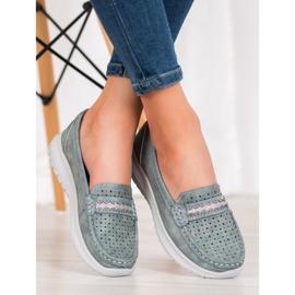 Small Swan Mocasini pe platformă albastru gri 3