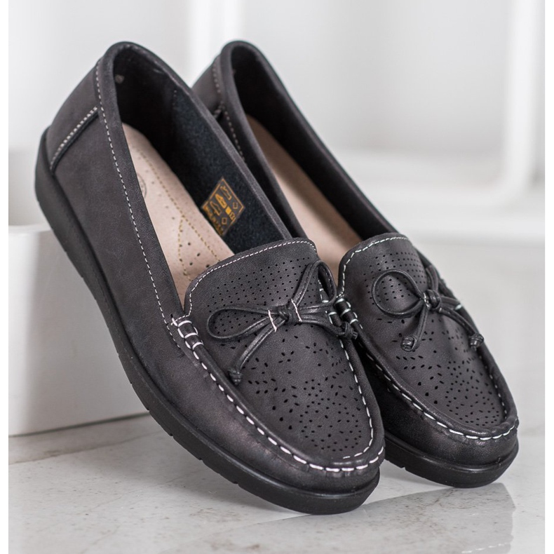 SHELOVET Mocasini confortabili negru 1 SHELOVET Mocasini confortabili negru 1