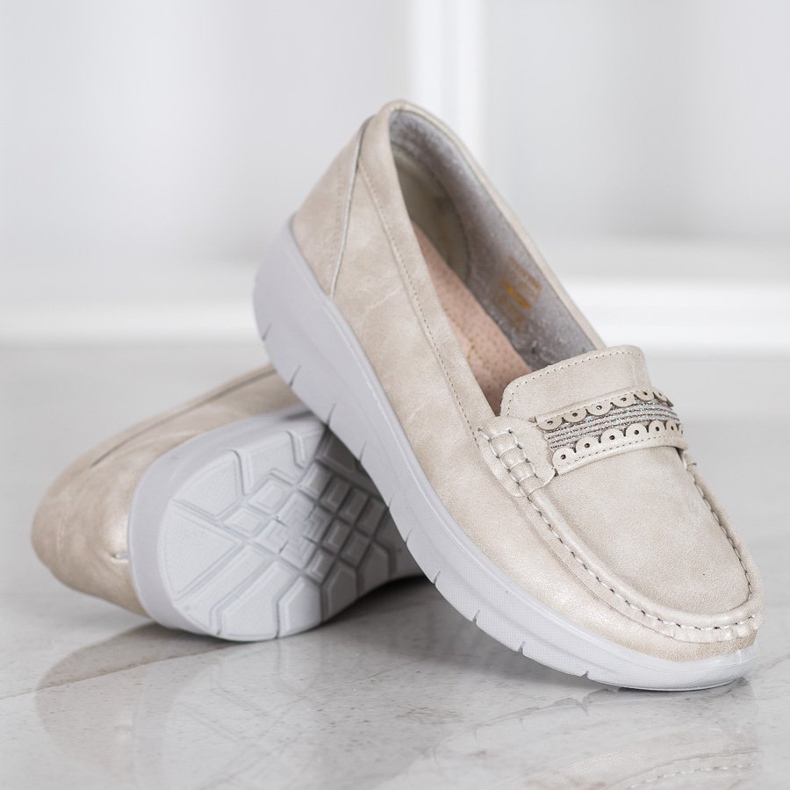 SHELOVET Mocasini confortabili pe platformă galben 1