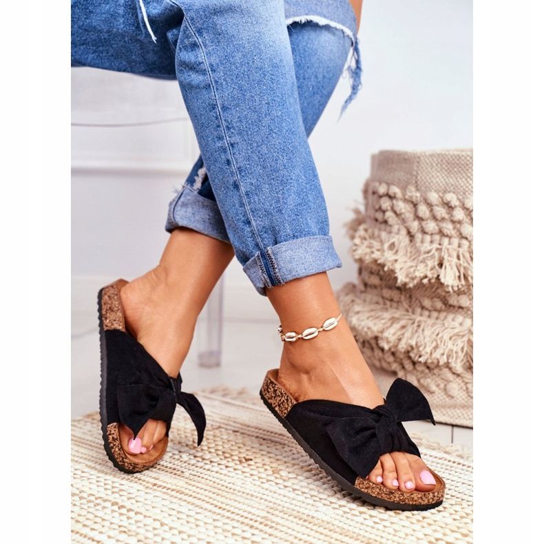 PS1 Papuci de damă pe arcuri de plută Wendy Black negru 2