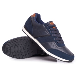 EVE Încălțăminte sport pentru bărbați Piele Redox Blue Navy albastru marin 1