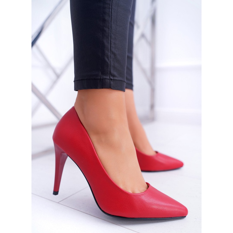 Sergio Leone Matt Pumps Stilettos Red Feliciana roșu 1