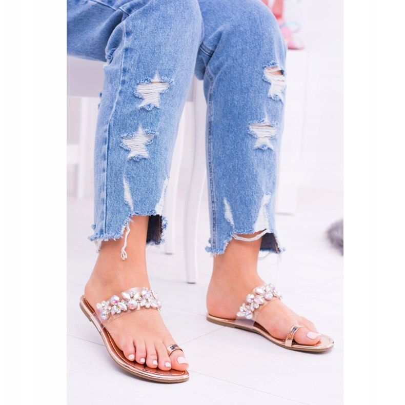 Lu Boo Papuci de Aur Elegante Paiete Tanut 1