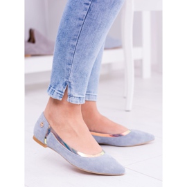 Lu Boo Ballerine olografice transparente albastre în Spitz Lison albastru 3
