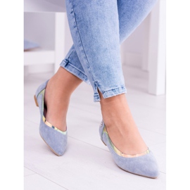 Lu Boo Ballerine olografice transparente albastre în Spitz Lison albastru 1