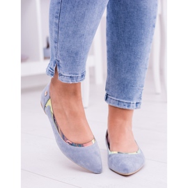 Lu Boo Ballerine olografice transparente albastre în Spitz Lison albastru 4