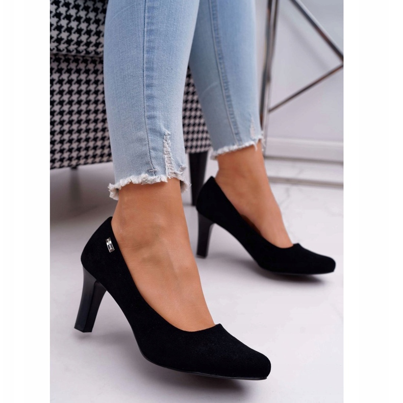 Pompe de damă Sergio Leone Orsola din piele de căprioară neagră negru 1