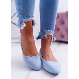 SEA Balerini de damă din piele albastră Bueno albastru 2