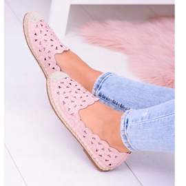 Balerini Lu Boo pentru femei Espadrile roz Flori Macarena 1