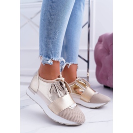 Încălțăminte sport aurie Lu Boo pentru femei Madoni de aur 1