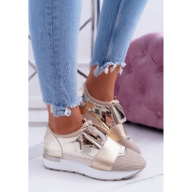 Încălțăminte sport aurie Lu Boo pentru femei Madoni de aur 2