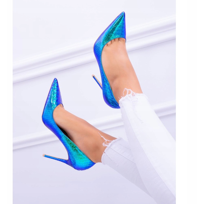 Tocuri înalte pentru femei Lu Boo Spitz Verde Benzină Glam multicolor 2