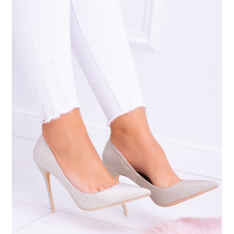 Lu Boo Glitter Gold Shining High Heels de aur 2