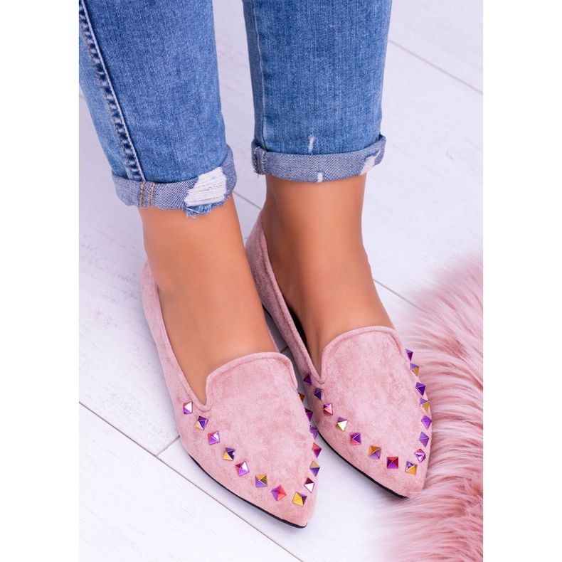 Lu Boo Pink Lords Iridescent Jets Suede Spike roz 2