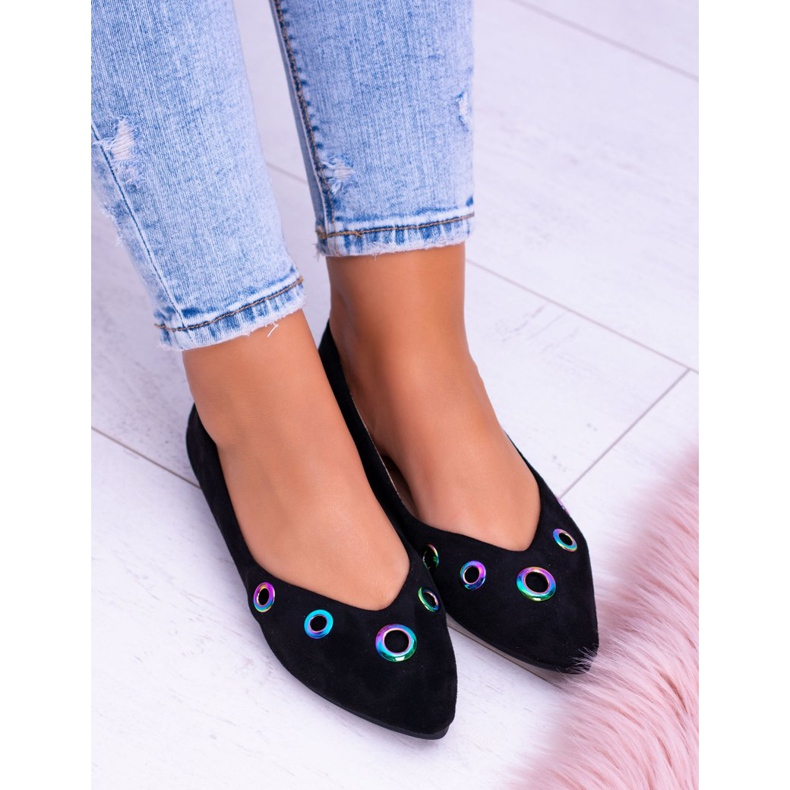 Lu Boo Black Ballerina In Spitz Gasoline Eyelets Octavia negru 2