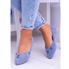 Lu Boo Blue Ballerina In Octavia Spitz Gasoline Eyelets albastru 2