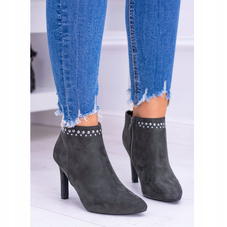 Vinceza Cizme de măsline pentru femei cu toc înalt Nituri Bemi verde 2