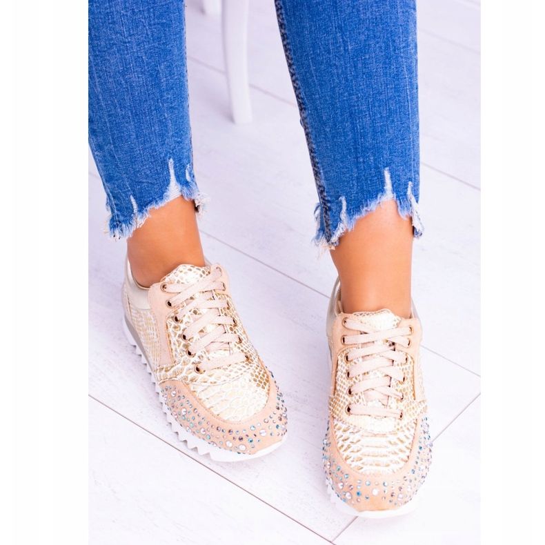 Încălțăminte sport de aur cu paiete Lu Boo Infinitiale 2