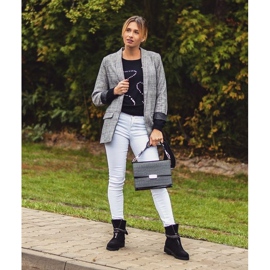 Cizme de damă Lu Boo negre cu fermoar Paiete Rafell negru 1