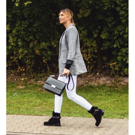 Cizme de damă Lu Boo negre cu fermoar Paiete Rafell negru 2