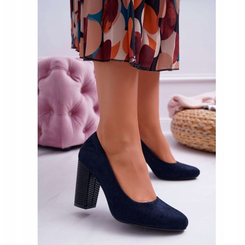 Pompe de damă Sergio Leone PB200 Suede Blue Navy Selva albastru marin 1