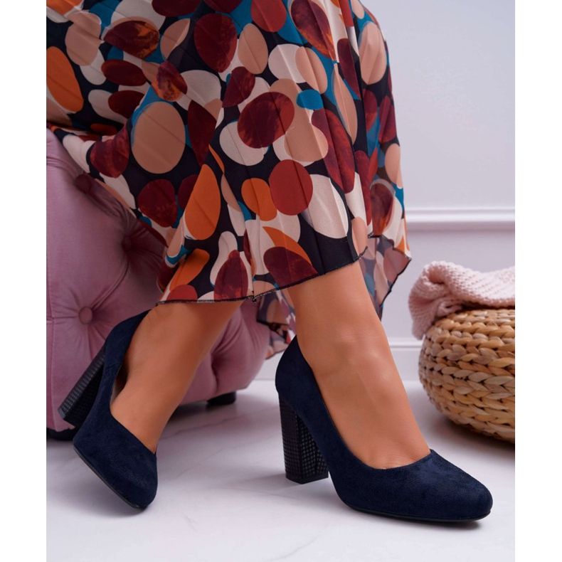 Pompe de damă Sergio Leone PB200 Suede Blue Navy Selva albastru marin 2