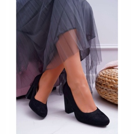 Pompe de damă Sergio Leone PB200 Suede Black Selva negru 2