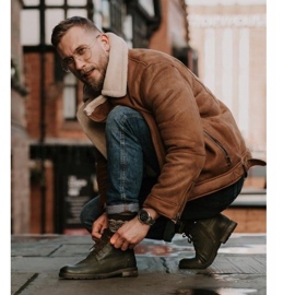 Cizme calde pentru bărbați Neex Olive Leather Kobe verde 1