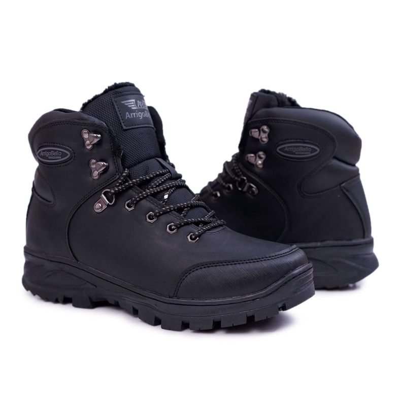 Ax Boxing Pantofi de trekking pentru bărbați Black Hear cu blană negru 1