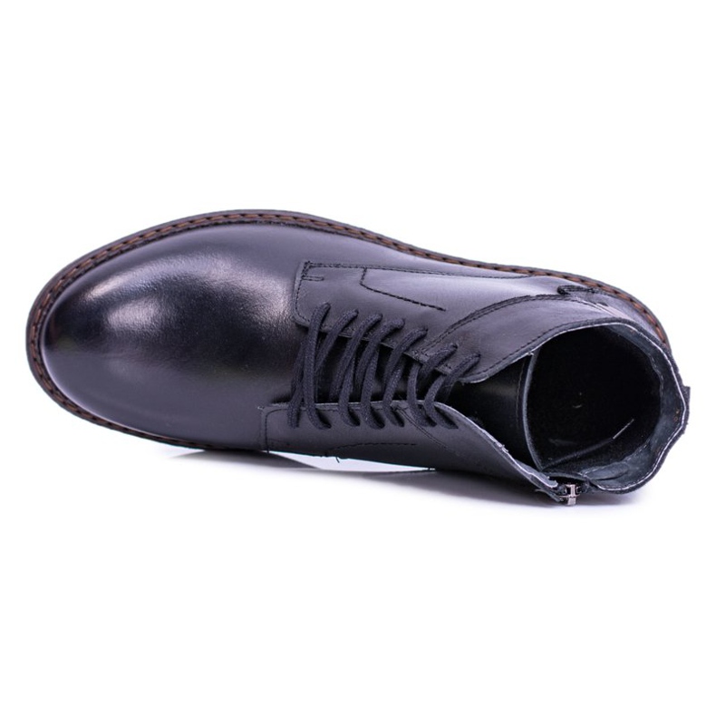 Iguana Cizme calde din piele neagră pentru bărbați Devenor negru 1