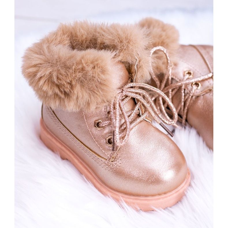 Cizme calde pentru copii Trappers Pink Gold Phobos roz roz 2