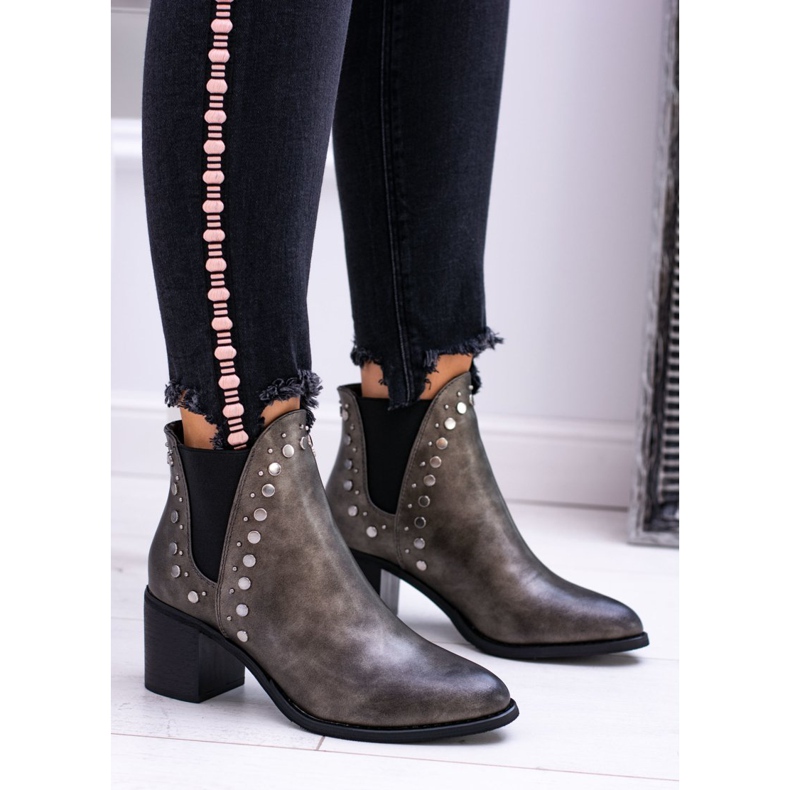 FRERY Ghete de damă Cizme Jodhpur Rivets Savage gri 2