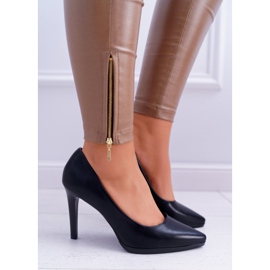 Pompă de damă Stilete Sergio Leone Matte Black Misawu negru 1