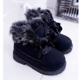 FRROCK Cizme negre calde pentru copii Fobos negru 1