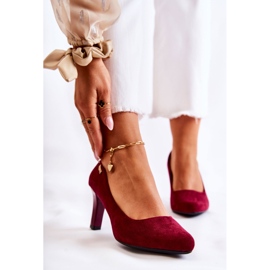 Pompă de damă Sergio Leone Burgundy Suede Orsola roșu 1