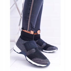 Încălțăminte sport de damă Lu Boo cu șosetă Black Glitter Phantom negru 1 Încălțăminte sport de damă Lu Boo cu șosetă Black Glitter Phantom negru 1
