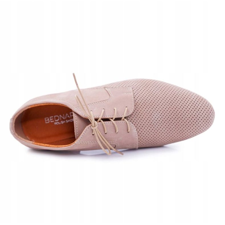 Bednarek Polish Shoes Brogues pentru bărbați Bednarek Nubuck Openwork Beige Hermes bej 1