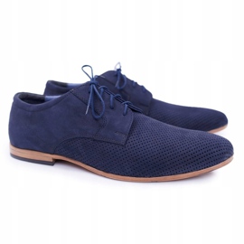 Bednarek Polish Shoes Brogues pentru bărbați Bednarek Nubuck Openwork Blue Navy Hermes albastru marin 1