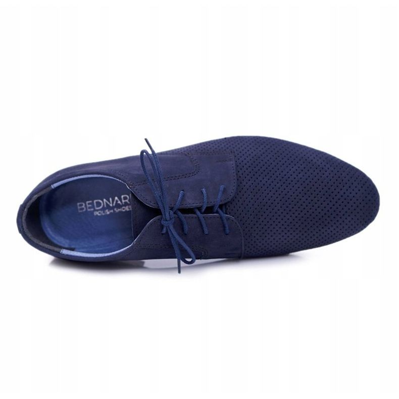 Bednarek Polish Shoes Brogues pentru bărbați Bednarek Nubuck Openwork Blue Navy Hermes albastru marin 2