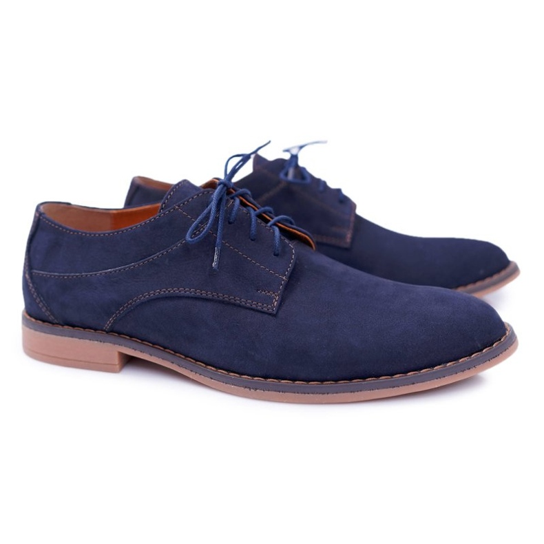 Bednarek Polish Shoes Brogues pentru bărbați Bednarek Nubuck Navy Atletos albastru 1