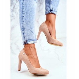 Pompă de damă cu toc piele întoarsă bej Sergio Leone Campbell 2