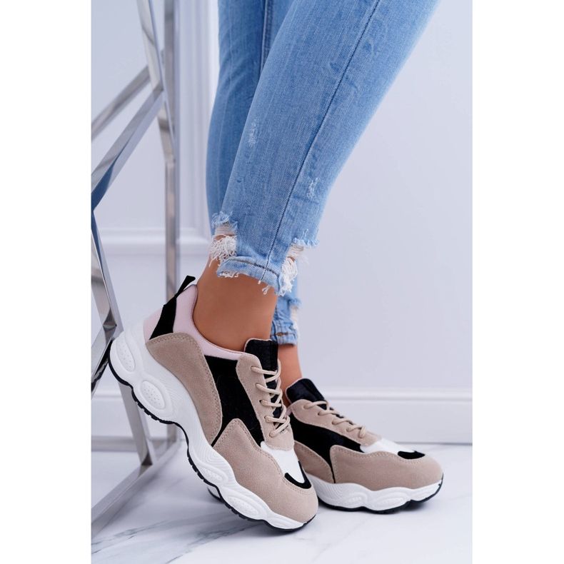 NFR Încălțăminte sport pentru femei Piele de căprioară bej acadea 2