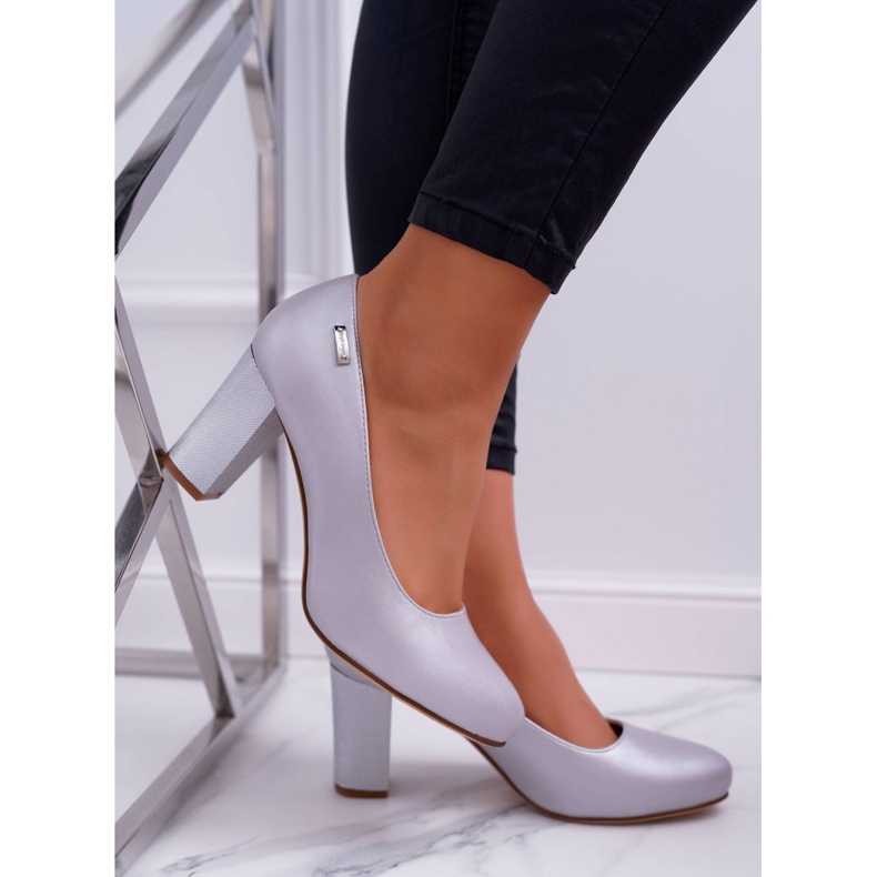 Pumps pentru femei Sergio Leone PB130 Silver Pearl Amber gri 1 Pumps pentru femei Sergio Leone PB130 Silver Pearl Amber gri 1