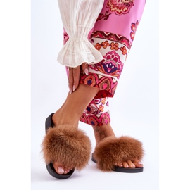 BM Papuci de dama cu blana naturala maro Naturis 2