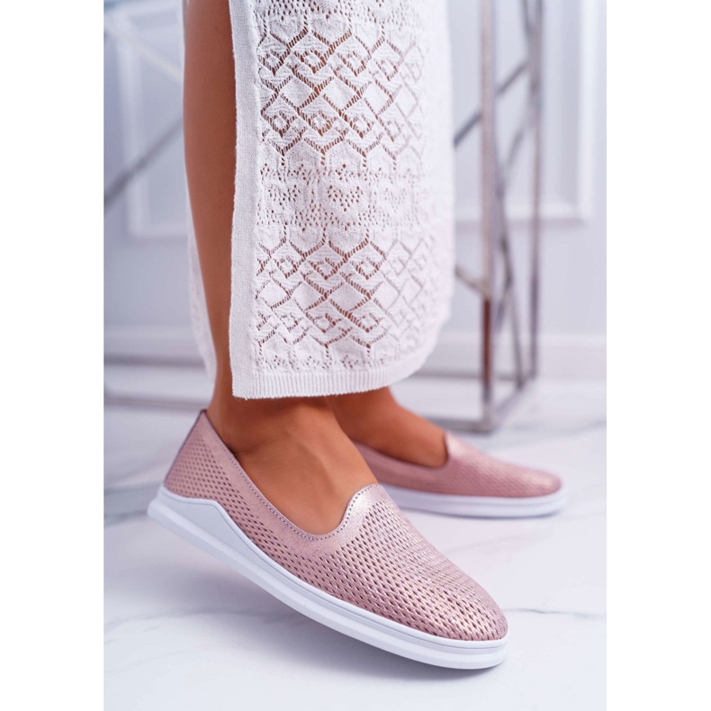 S.Barski Brogues pentru femei din piele Slip-On Lordsy Pink Lordi roz 1