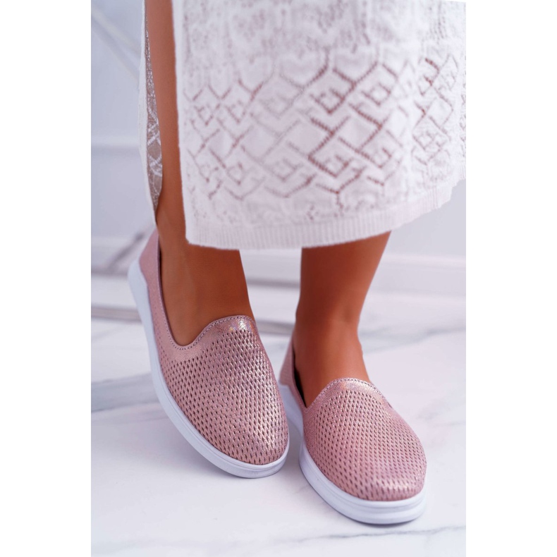 S.Barski Brogues pentru femei din piele Slip-On Lordsy Pink Lordi roz 2